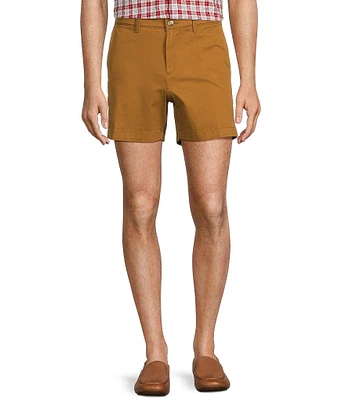 Roundtree & Yorke Casuals Straight Fit Flat Front Washed 5#double; Chino Shorts