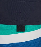 Roundtree & Yorke Color Block Striped 10#double; Inseam Swim Trunks