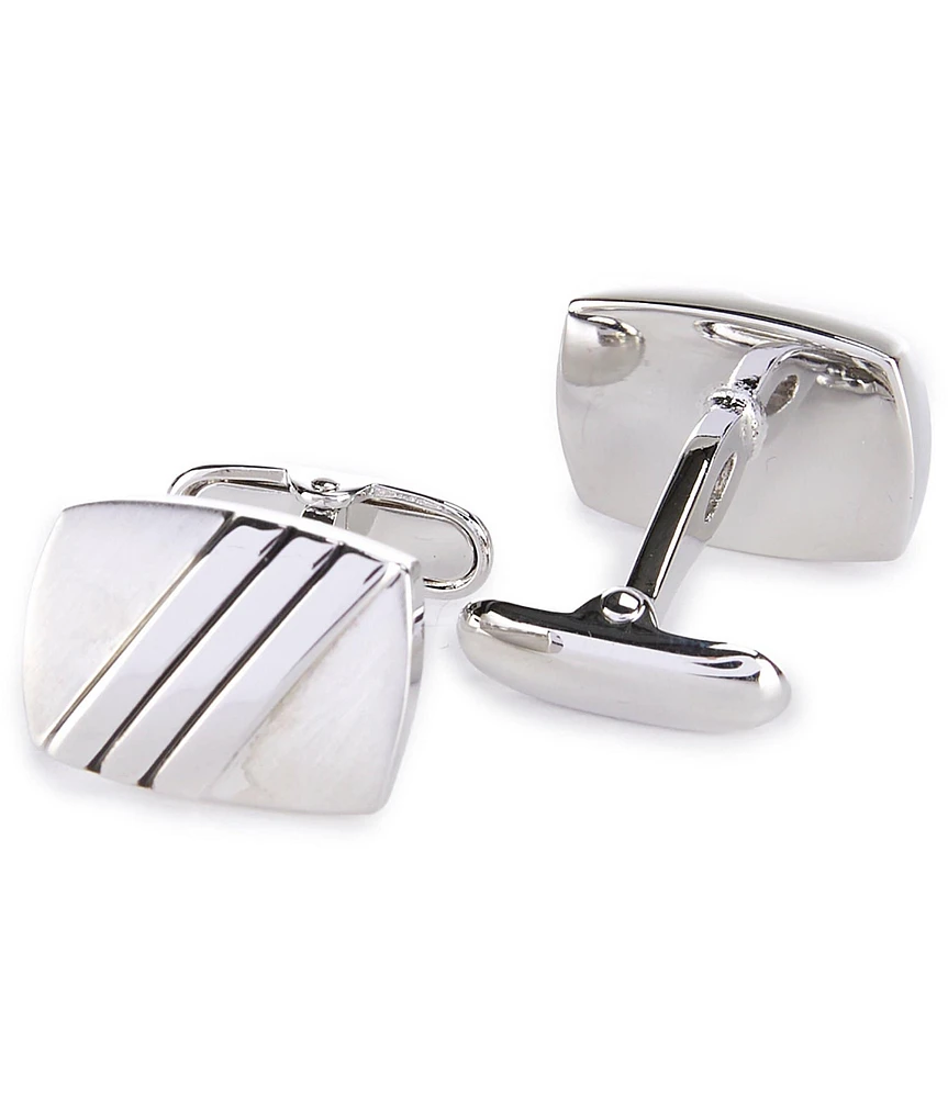 Roundtree & Yorke Diagonal Stripe Cuff Links