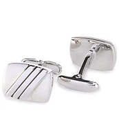 Roundtree & Yorke Diagonal Stripe Cuff Links