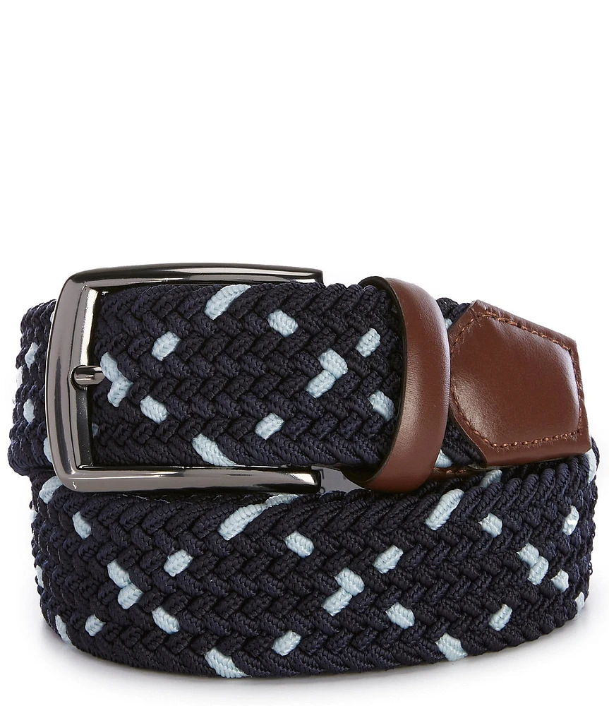 Roundtree & Yorke Diamond-Pattern Web Belt