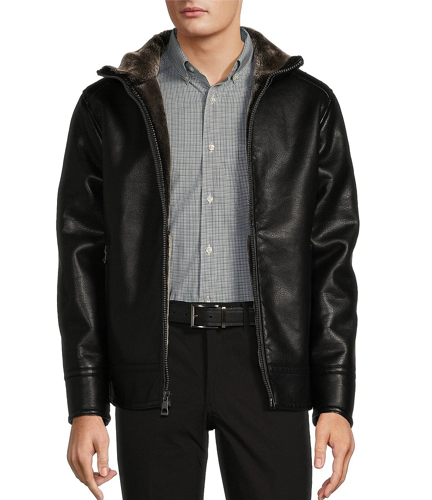 Roundtree & Yorke Faux Fur & Leather Jacket