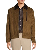 Roundtree & Yorke Faux Microsuede & Corduroy Collar Jacket