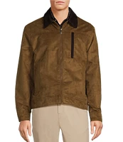 Roundtree & Yorke Faux Microsuede & Corduroy Collar Jacket