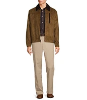 Roundtree & Yorke Faux Microsuede & Corduroy Collar Jacket