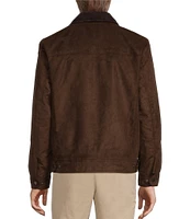 Roundtree & Yorke Faux Microsuede & Corduroy Collar Jacket