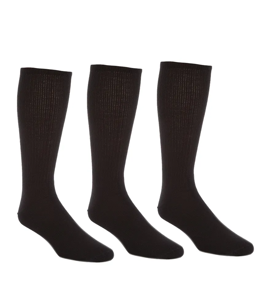 Roundtree & Yorke Flat-Knit Acrylic Crew Socks 3-Pack