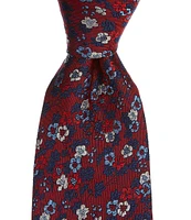 Roundtree & Yorke Floral 3 1/8#double; Woven Silk Tie