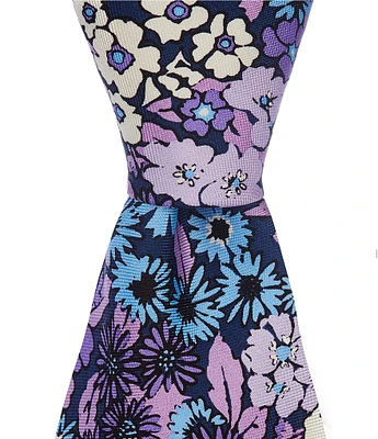 Roundtree & Yorke Floral 3 3/8#double; Woven Silk Tie