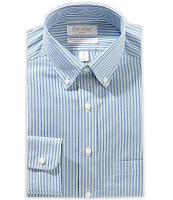 Roundtree & Yorke Gold Label Big & Tall Slim Fit Non-Iron Spread Collar Stripe Dress Shirt