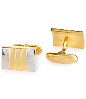 Roundtree & Yorke Gold Stripe Center Cuff Links