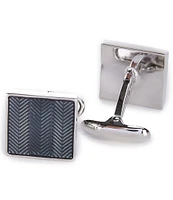 Roundtree & Yorke Herringbone Silver Cuff Links