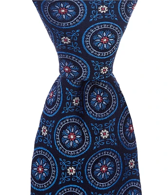 Roundtree & Yorke Large Medallion 3 3/8#double; Woven Silk Tie