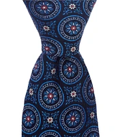 Roundtree & Yorke Large Medallion 3 3/8#double; Woven Silk Tie