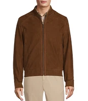 Roundtree & Yorke Leather Baseball Bomber Jacket