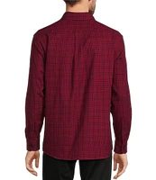 Roundtree & Yorke Long Sleeve Allover Small Plaid Portuguese Flannel Sport Shirt