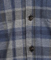 Roundtree & Yorke Long Sleeve Button Down Collar Large Plaid Knit Button-Front Shirt