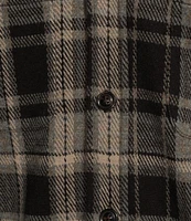 Roundtree & Yorke Long Sleeve Button Down Collar Plaid Knit Button Front Shirt