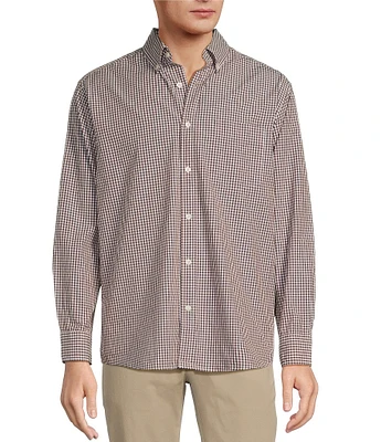 Roundtree & Yorke Long Sleeve Micro Check Pattern Slub Sport Shirt