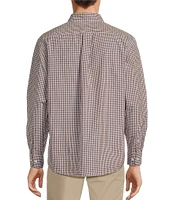 Roundtree & Yorke Long Sleeve Micro Check Pattern Slub Sport Shirt