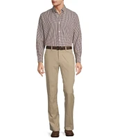Roundtree & Yorke Long Sleeve Micro Check Pattern Slub Sport Shirt