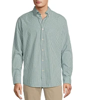 Roundtree & Yorke Long Sleeve Micro Check Pattern Slub Sport Shirt