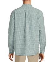 Roundtree & Yorke Long Sleeve Micro Check Pattern Slub Sport Shirt