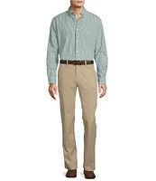 Roundtree & Yorke Long Sleeve Micro Check Pattern Slub Sport Shirt