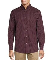 Roundtree & Yorke Long Sleeve Diamond Print Poplin Sport Shirt