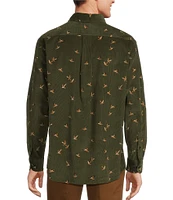 Roundtree & Yorke Long Sleeve Duck Print Corduroy Sport Shirt