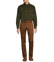 Roundtree & Yorke Long Sleeve Duck Print Corduroy Sport Shirt