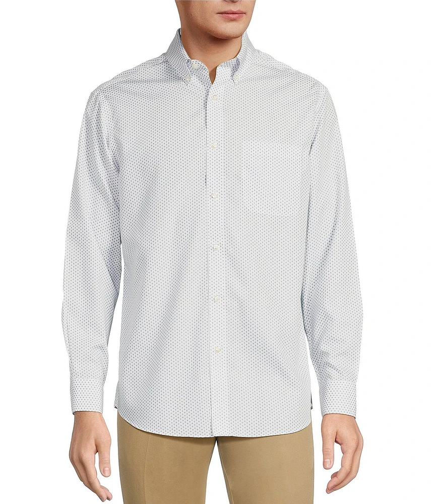Gold Label Roundtree & Yorke Long Sleeve Geometric Print Sport Shirt
