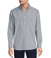 Roundtree & Yorke Long Sleeve Geometric Print Slub Sport Shirt