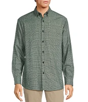 Roundtree & Yorke Long Sleeve Glen Plaid Portuguese Flannel Sport Shirt