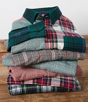 Roundtree & Yorke Long Sleeve Glen Plaid Portuguese Flannel Sport Shirt