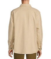 Roundtree & Yorke Long Sleeve Heavyweight Twill Houndstooth Shirt Jacket