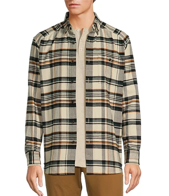 Roundtree & Yorke Long Sleeve Heavyweight Twill Plaid Shirt Jacket