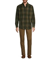 Roundtree & Yorke Long Sleeve Plaid Corduroy Sport Shirt