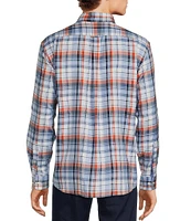 Roundtree & Yorke Long Sleeve Plaid Oxford Sport Shirt