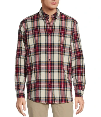 Roundtree & Yorke Long Sleeve Tartan Plaid Portuguese Flannel Sport Shirt