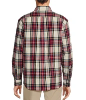 Roundtree & Yorke Long Sleeve Tartan Plaid Portuguese Flannel Sport Shirt