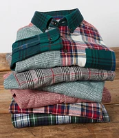 Roundtree & Yorke Long Sleeve Tartan Plaid Portuguese Flannel Sport Shirt