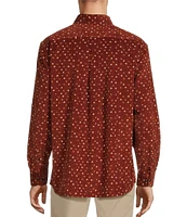 Roundtree & Yorke Long Sleeve Leaf Print Corduroy Sport Shirt