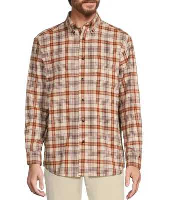 Roundtree & Yorke Long Sleeve Medium Plaid Flannel Sport Cotton Shirt