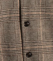 Roundtree & Yorke Long Sleeve Plaid Knit Button Front Shirt