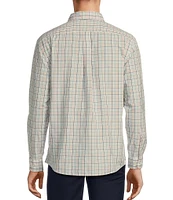 Roundtree & Yorke Long Sleeve Medium Plaid Pattern Slub Sport Shirt