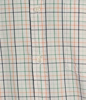 Roundtree & Yorke Long Sleeve Medium Plaid Pattern Slub Sport Shirt