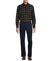 Roundtree & Yorke Long Sleeve Plaid Portuguese Flannel Sport Shirt