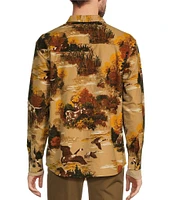 Roundtree & Yorke Long Sleeve Moleskin Woodland Scenic Print Shirt Jacket