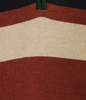 Roundtree & Yorke Long Sleeve Multi Stripe Quarter-Zip Sweater Pullover